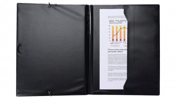 CARPETA FOLIO GOMAS CON BOLSA FORRADA PVC NEGRO DISPLAST