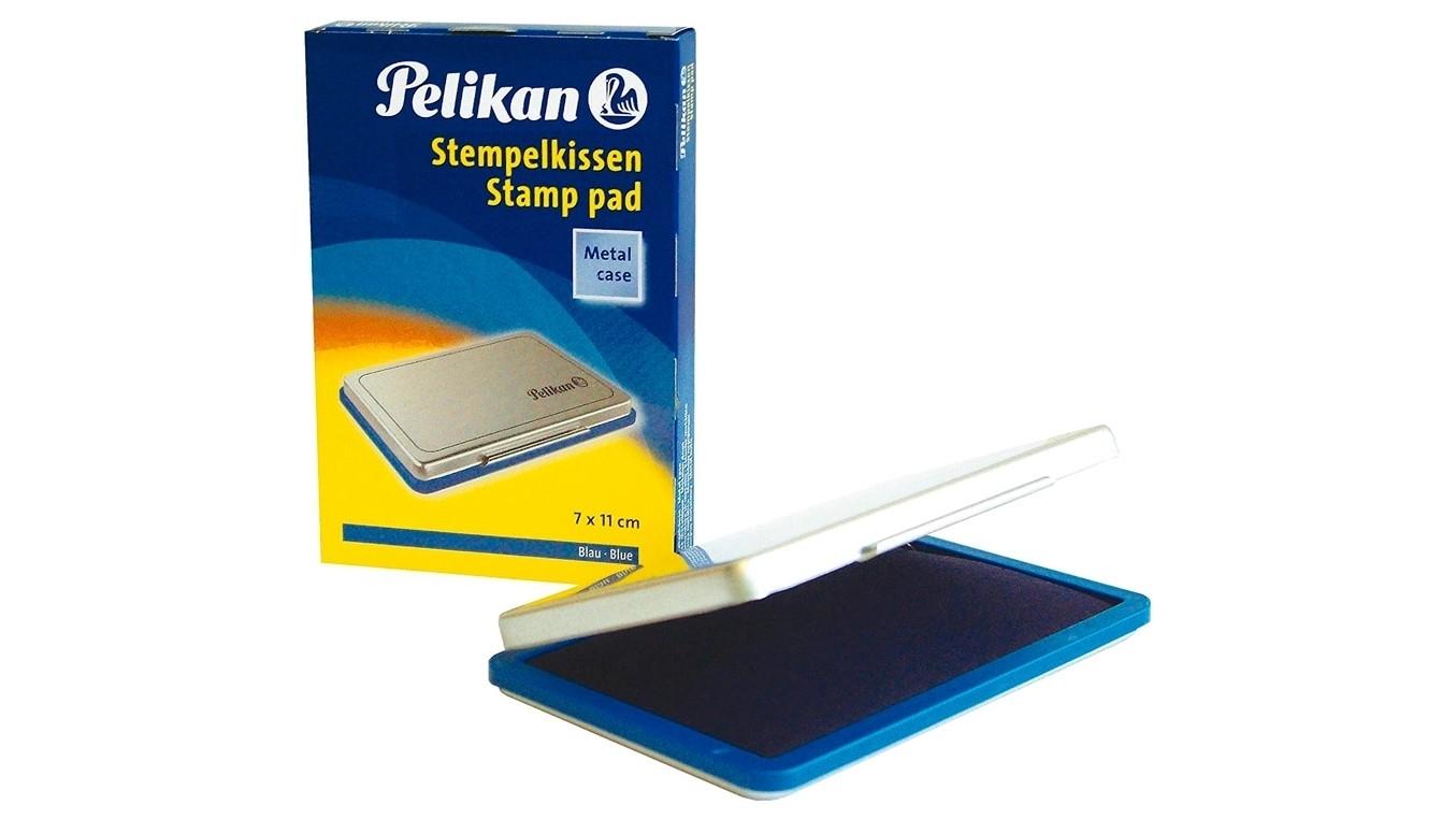 TAMPON PELIKAN Nº2 EN CAJA DE METAL 70 X 110 MM COLOR AZUL