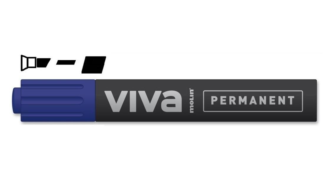 ROTULADOR PERMANENTE MOLIN SIGNO RTP230 PUNTA BISELADA COLOR AZUL