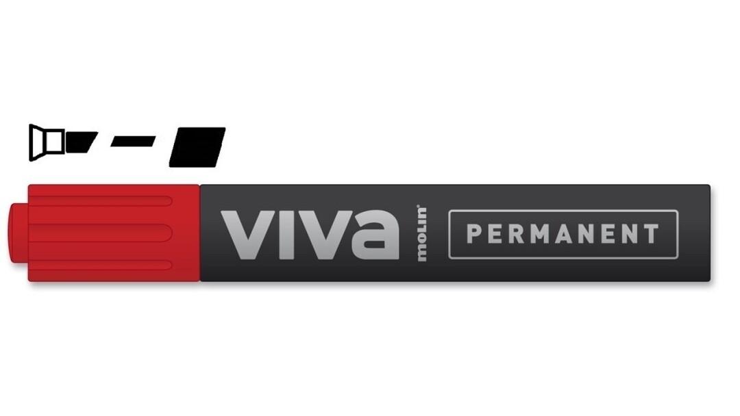 ROTULADOR PERMANENTE MOLIN SIGNO RTP230 PUNTA BISELADA COLOR ROJO