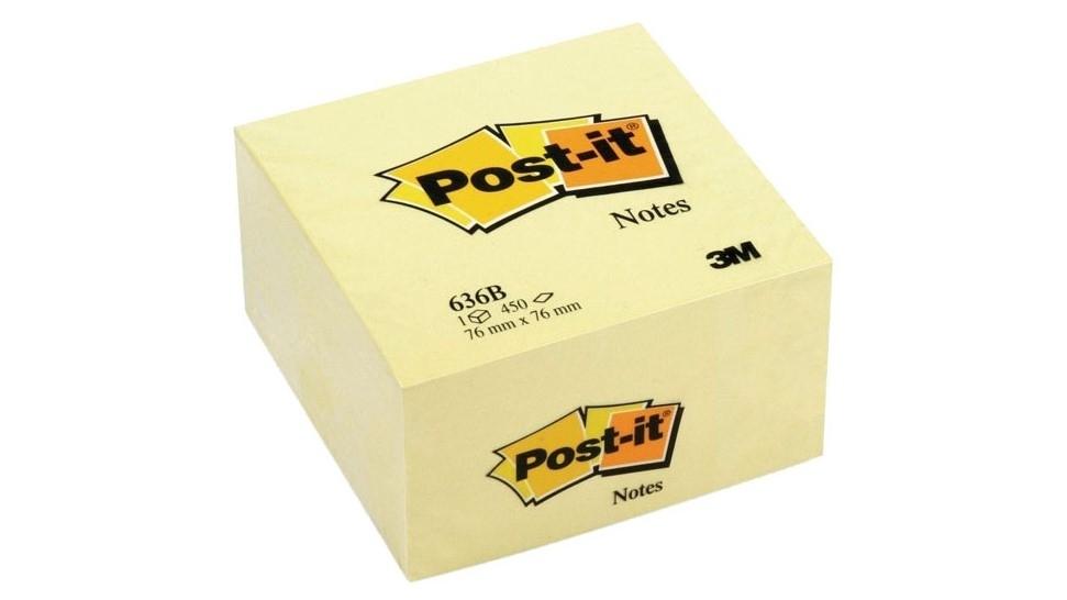 CUBO 450 HOJAS NOTAS POST-IT REPOSICIONABLES 76X76MM AMARILLO
