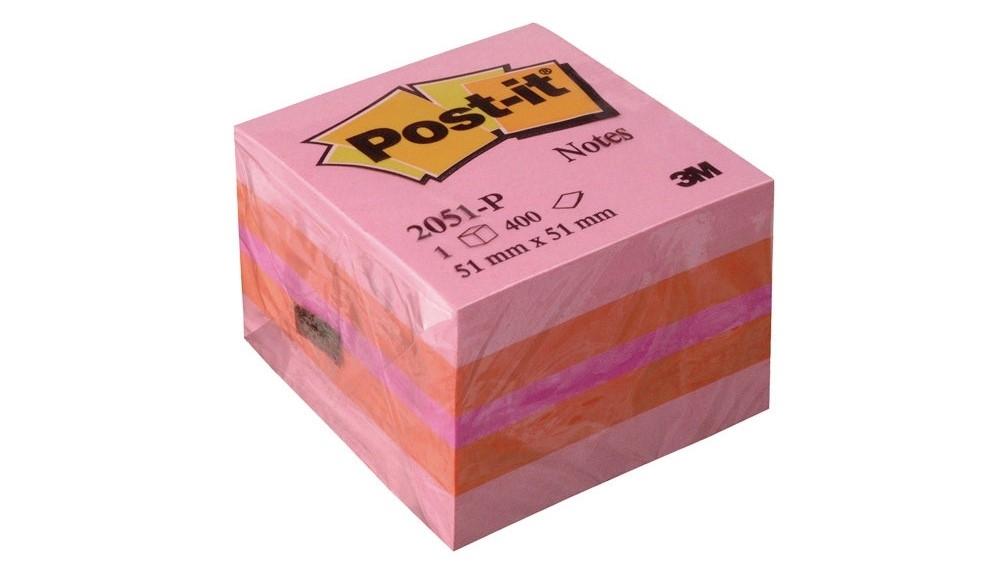 MINI CUBO 400 HOJAS NOTAS POST-IT REPOSICIONABLES 51X51MM ROSA