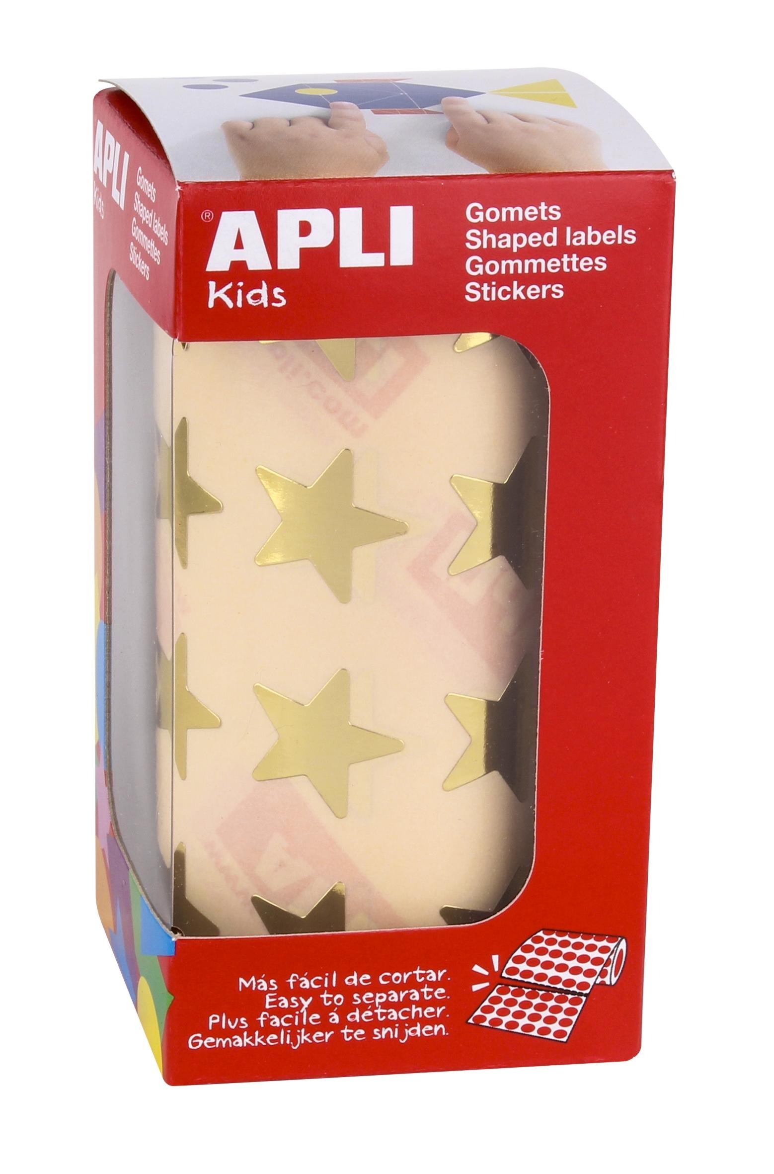 ROLLO GOMETS ESTRELLAS COLOR METALIZADO ORO 19,5MM APLI 12044 (1416 UNIDADES)