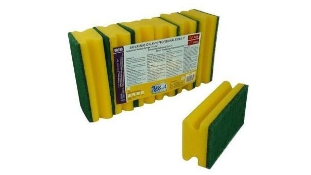 PACK 6 ESTROPAJOS SALVAUÑAS FIBRA VERDE 7X14CM