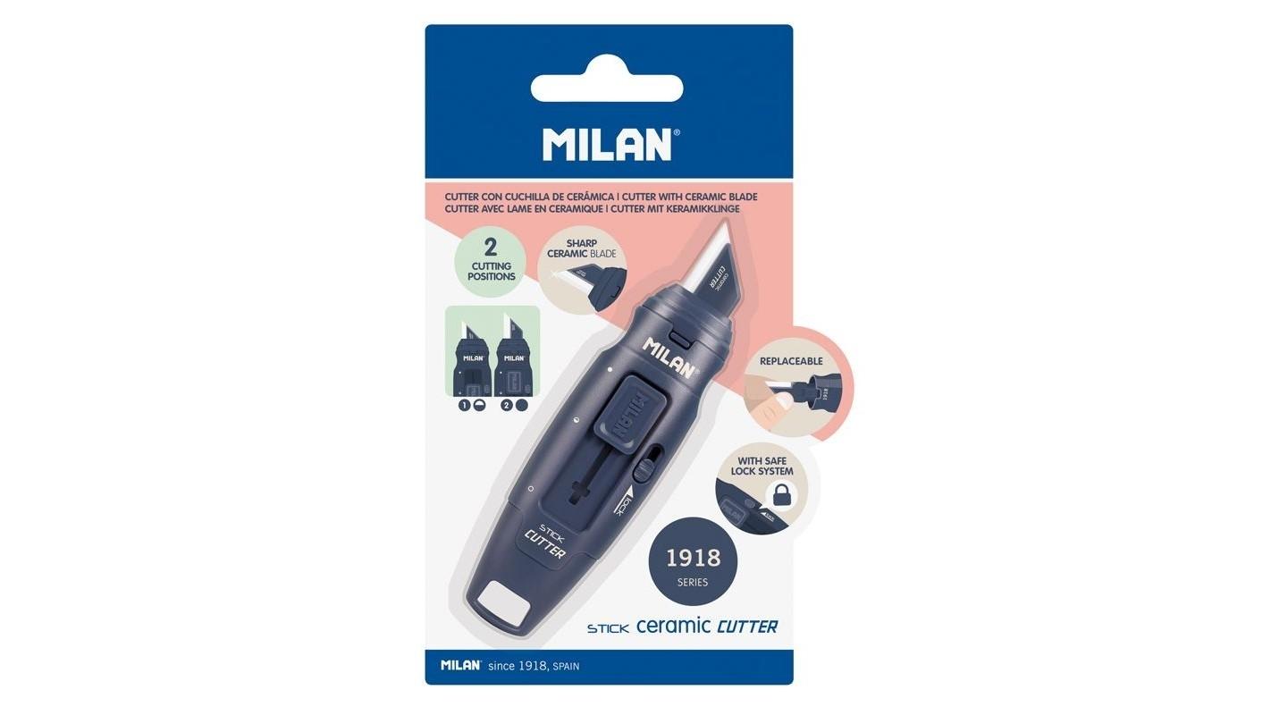 BLISTER CUTTER MILAN STICK CON HOJA CERAMICA COLECCION 430 COLOR AZUL MARINO