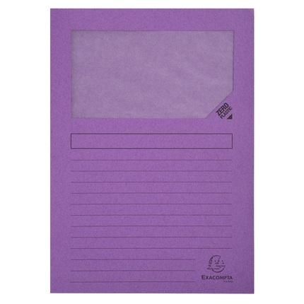 PAQUETE 100 SUBCARPETAS EXACOMPTA FOREVER CON VENTANA COLOR LILA