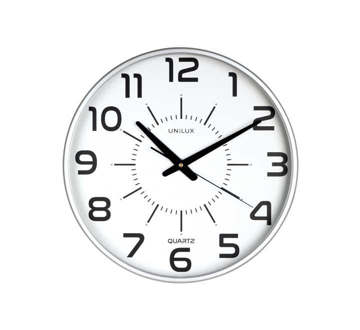 RELOJ OFICINA DE PARED UNILUX MAXI POP REDONDO 37,5 CM MARCO GRIS PLATA