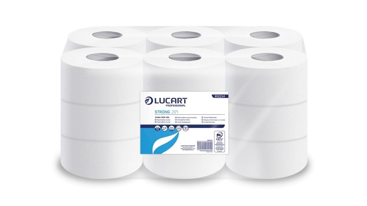 PACK 18 ROLLOS PAPEL HIGIENICO INDUSTRIAL LUCART STRONG J171 JUMBO 171 M