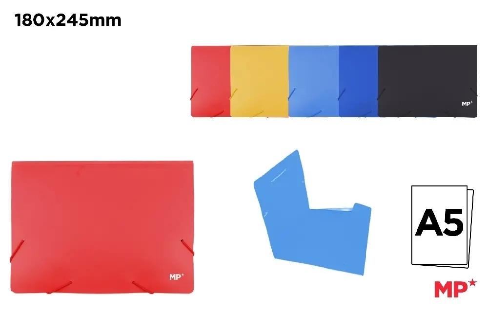 CARPETA GOMAS MP A5 SOLAPAS POLIPROPILENO TRANLUCIDO COLORES CLASICOS SURTIDOS