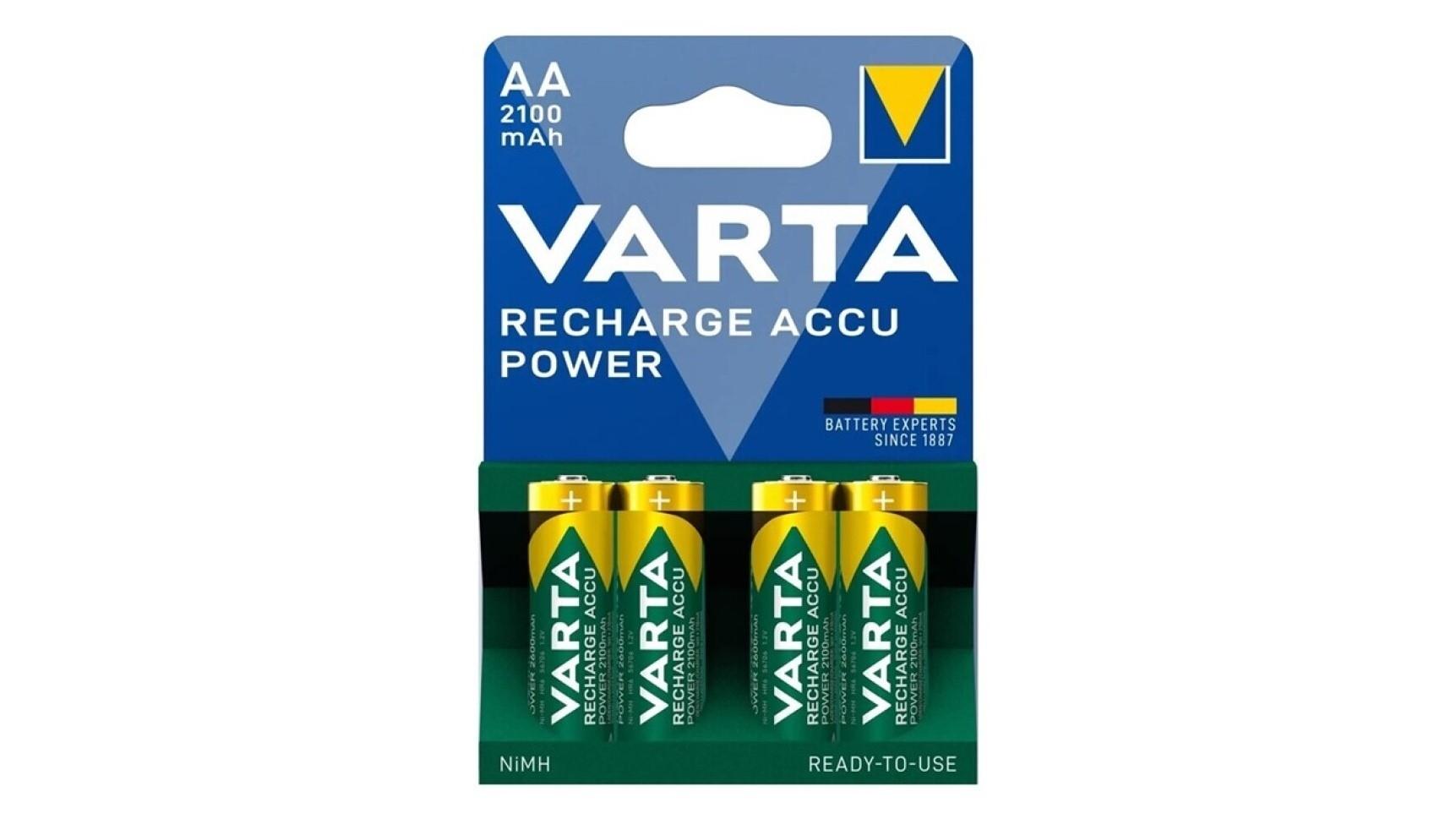 BLISTER 4 PILAS RECARGABLES VARTA ACCU POWER HR6 AA 2100MAH