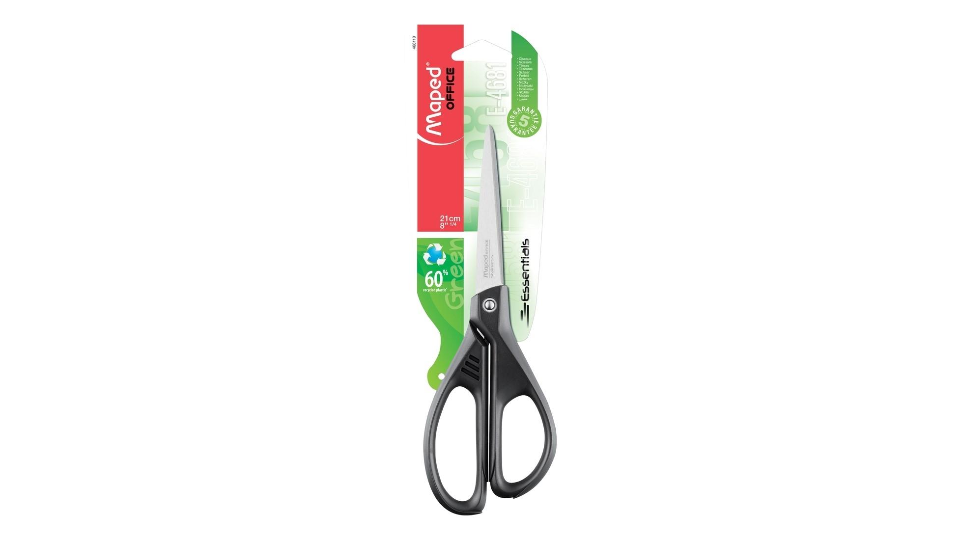 TIJERAS MAPED ESSENTIALS GREEN E4681 AMBIDIESTROS 21CM ASIMETRICAS COLOR NEGRO