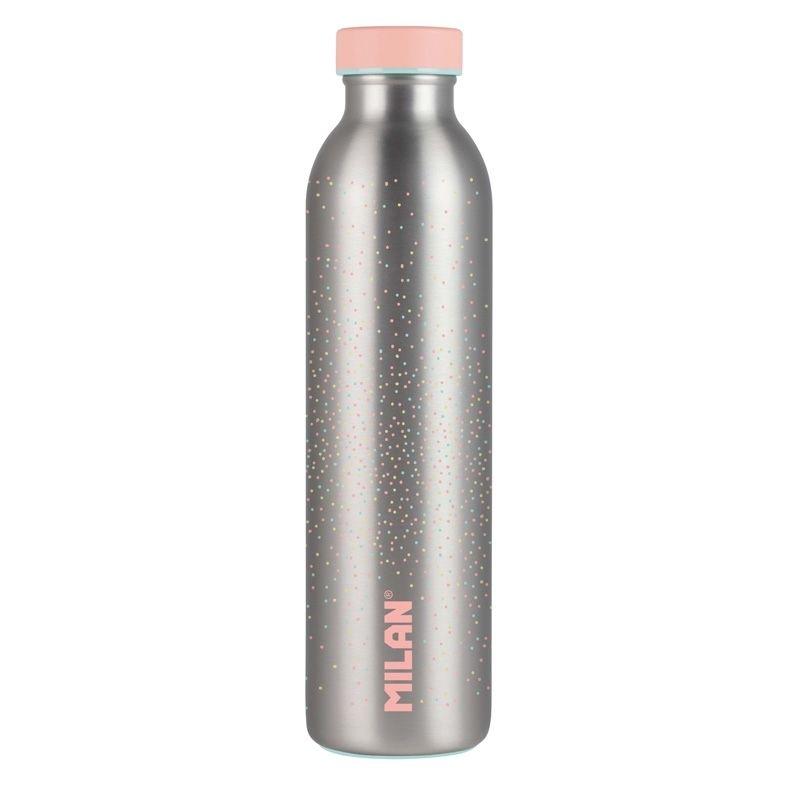 BOTELLA ISOTERMICA MILAN DE ACERO INOXIDABLE 591 ML SERIE SILVER ROSA