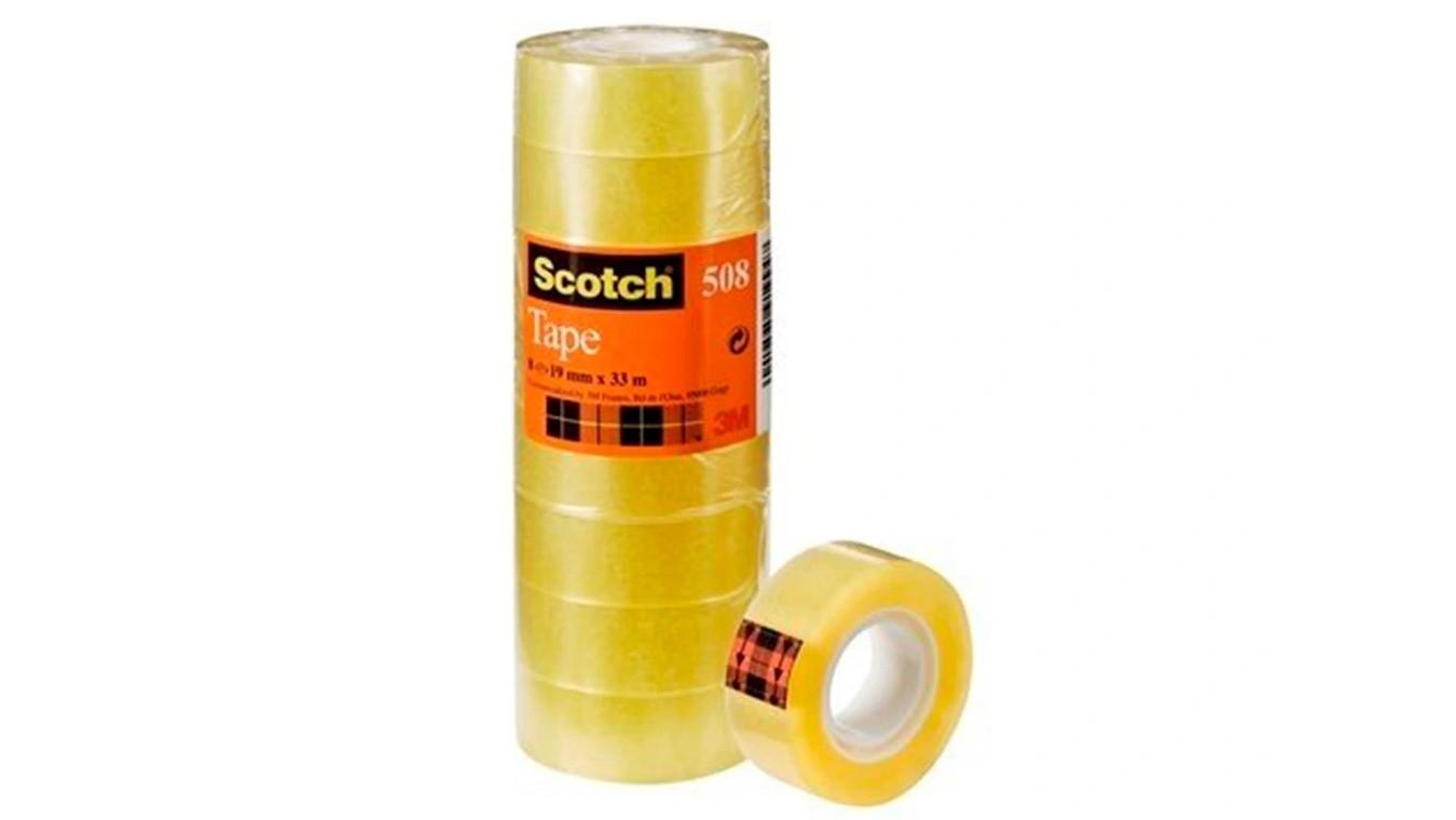 PACK 8 ROLLOS CINTA ADHESIVA SCOTCH 508 19MM X 33M