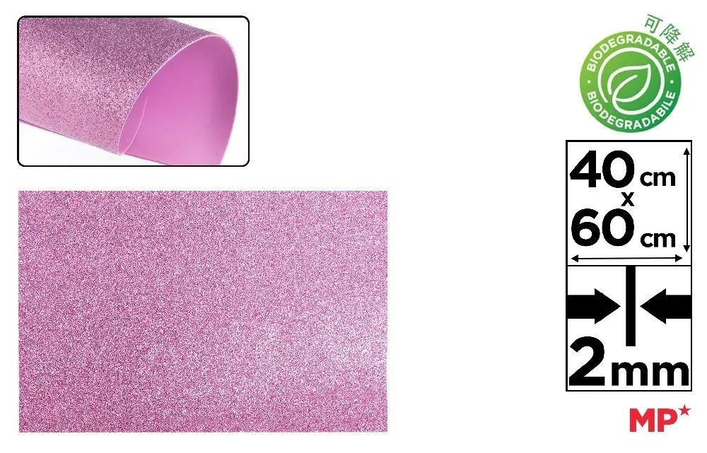 GOMA EVA CON PURPURINA BIODEGRADABLE MP 40X60CM ESPESOR 2MM COLOR LILA