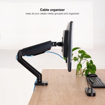 SOPORTE DE MESA TOOQ GIRATORIO E INCLINABLE 1 BRAZO PARA TV / MONITOR 9KG