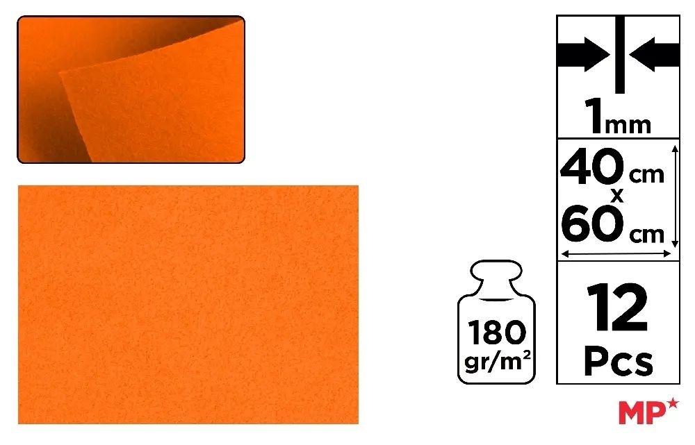 FIELTRO MP 40X60CM ESPESOR 1,5MM COLOR NARANJA