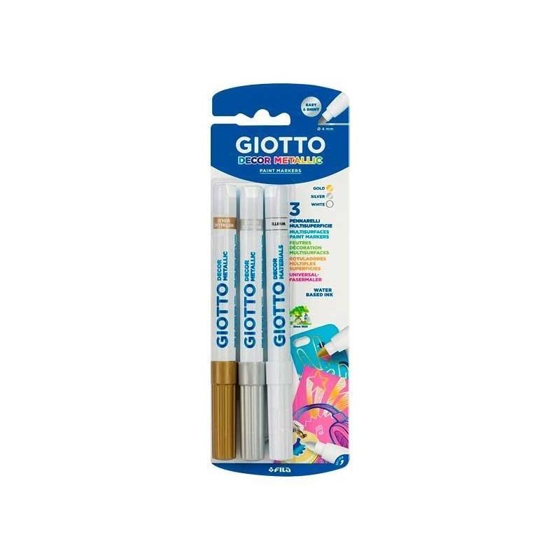 BLISTER 3 ROTULADORES GIOTTO DECOR METAL