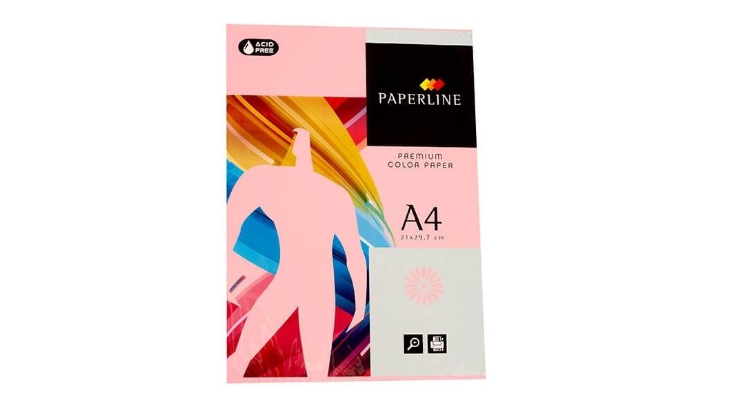 PAQUETE 500 HOJAS PAPEL PAPERLINE A4 80 GRS COLOR ROSA CLARO - IT 140