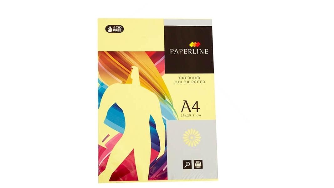 PAQUETE 500 HOJAS PAPEL PAPERLINE A4 80 GRS COLOR AMARILLO - IT 160
