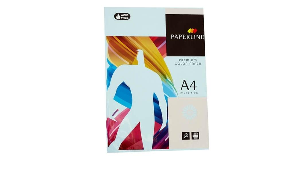 PAQUETE 500 HOJAS PAPEL PAPERLINE A4 80 GRS COLOR AZUL CLARO - IT 120