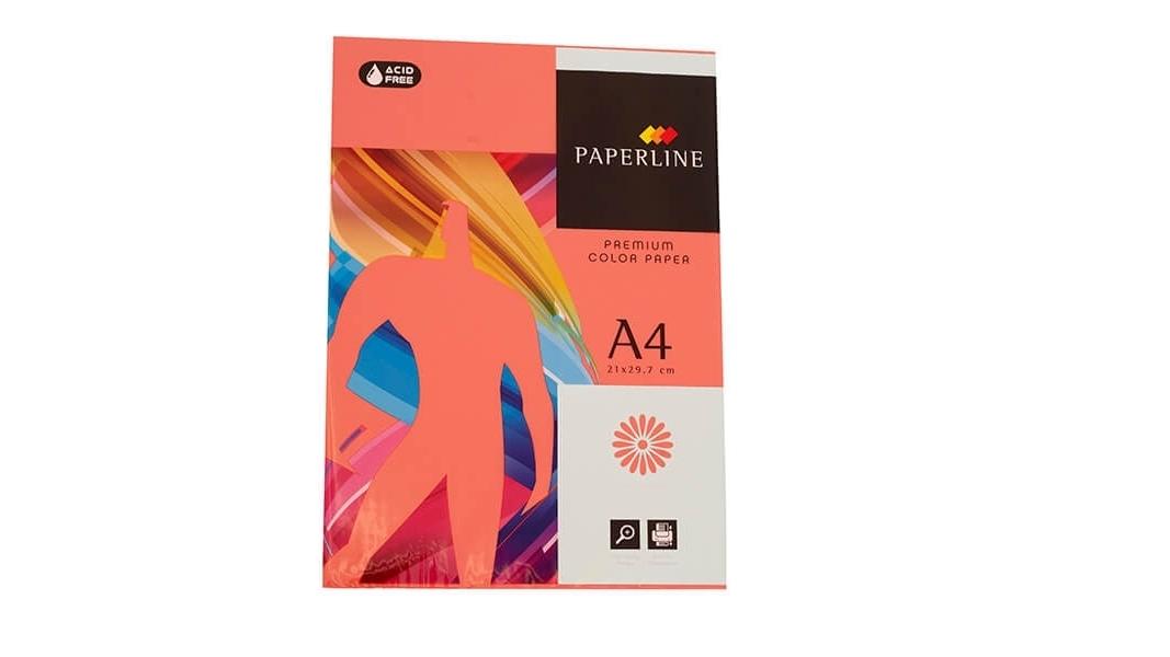PAQUETE 500 HOJAS PAPEL PAPERLINE A4 80 GRS COLOR ROJO - IT 250