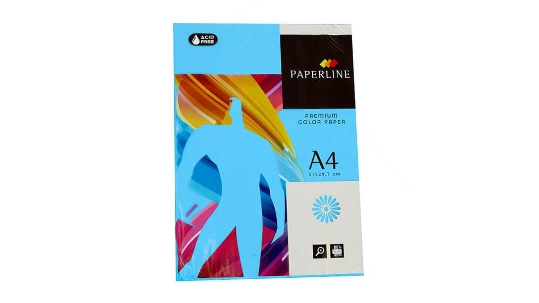 PAQUETE 500 HOJAS PAPEL PAPERLINE A4 80 GRS COLOR AZUL TURQUESA - IT 220