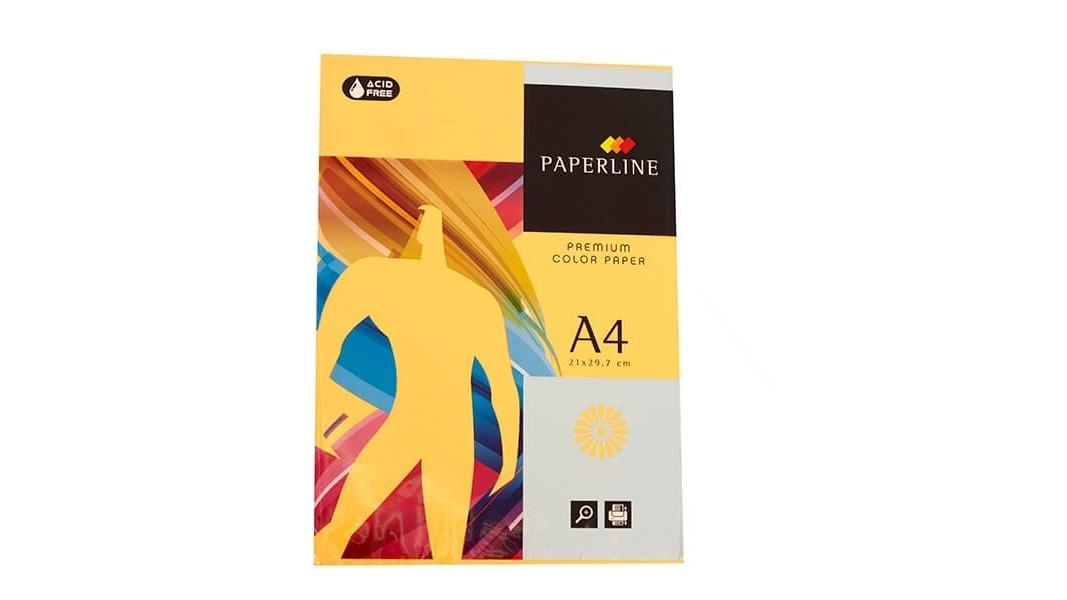 PAQUETE 500 HOJAS PAPEL PAPERLINE A4 75 GRS COLOR NARANJA FLUOR - IT 371