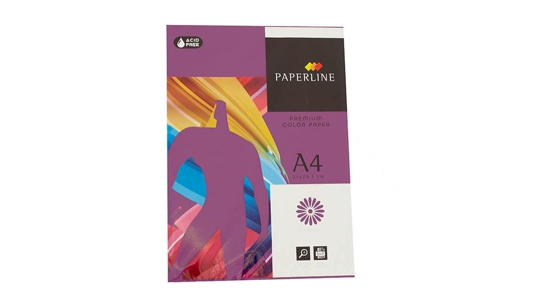 PAQUETE 500 HOJAS PAPEL PAPERLINE A4 80 GRS COLOR MORADO - IT 44A