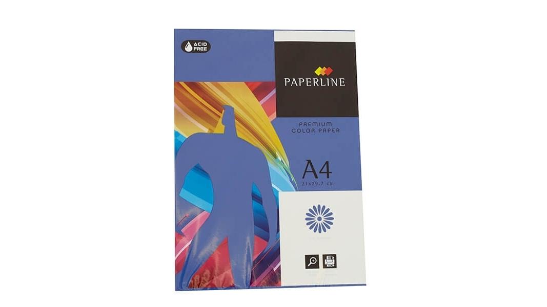 PAQUETE 500 HOJAS PAPEL PAPERLINE A4 80 GRS COLOR AZUL OSCURO - IT 42A