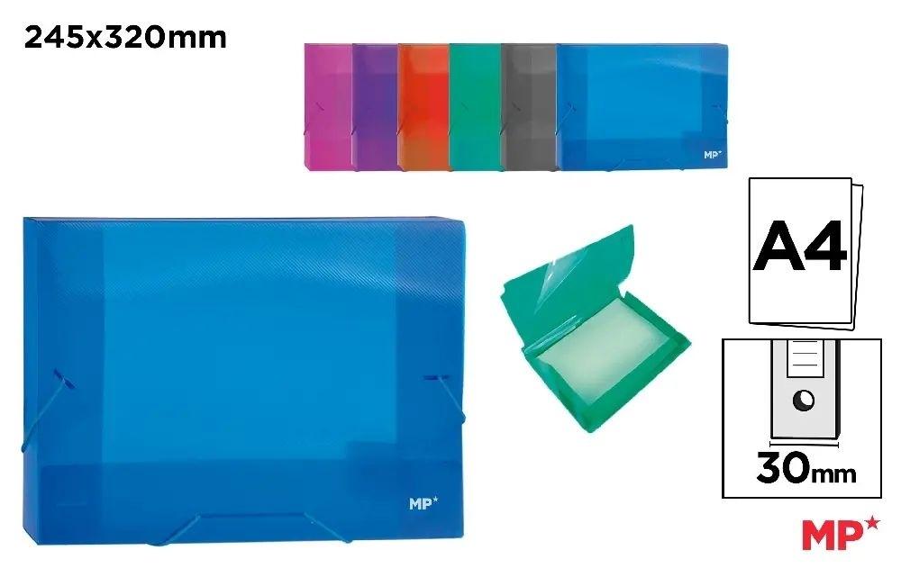 CARPETA PROYECTOS MP A4 LOMO 3CM POLIPROPILENO TRANSLUCIDO COLORES SURTIDOS