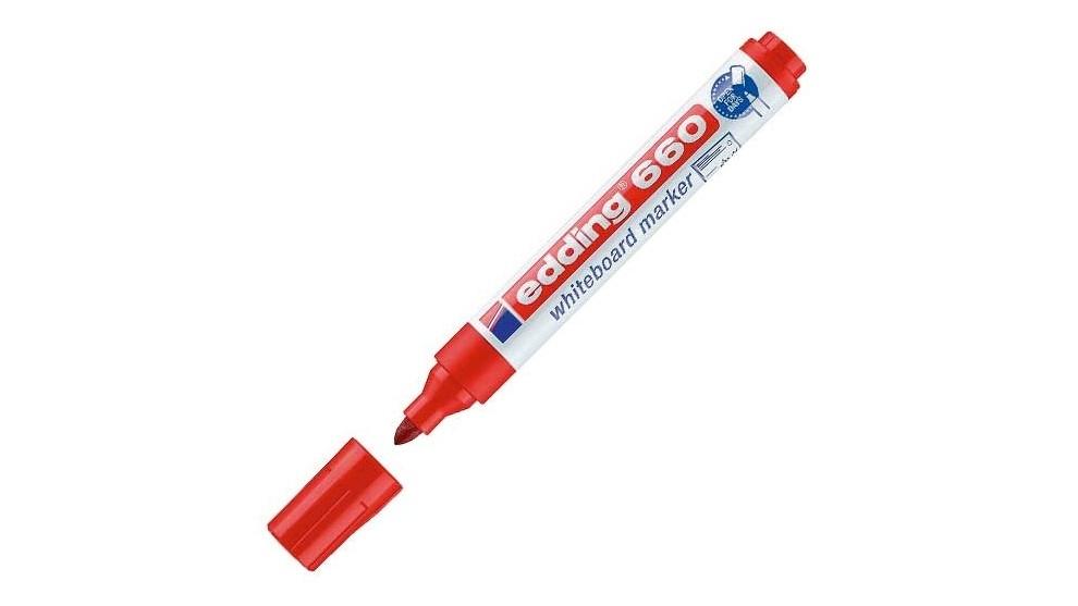 ROTULADOR PIZARRA BLANCA EDDING 660 PUNTA REDONDA COLOR ROJO
