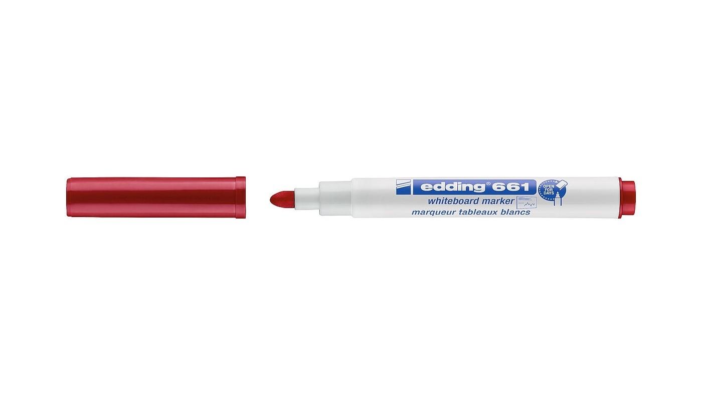 ROTULADOR PIZARRA BLANCA EDDING 661 PUNTA FINA REDONDA COLOR ROJO