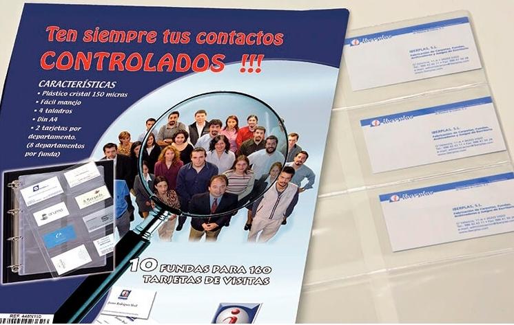 BOLSA 10 RECAMBIOS FUNDAS A4 PORTATARJETAS PVC 4 TALADROS 8 DEPARTAMENTOS IBERPLAS