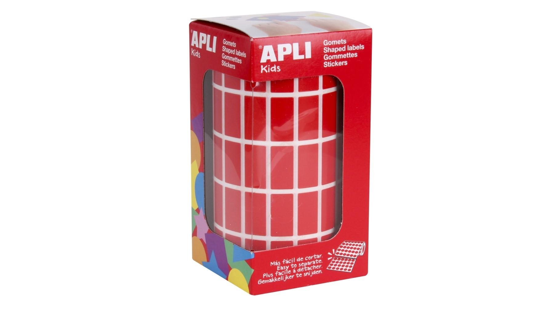 ROLLO GOMETS RECTANGULARES COLOR ROJO 20 X 10 MM  APLI 04885 (3540 UNIDADES)