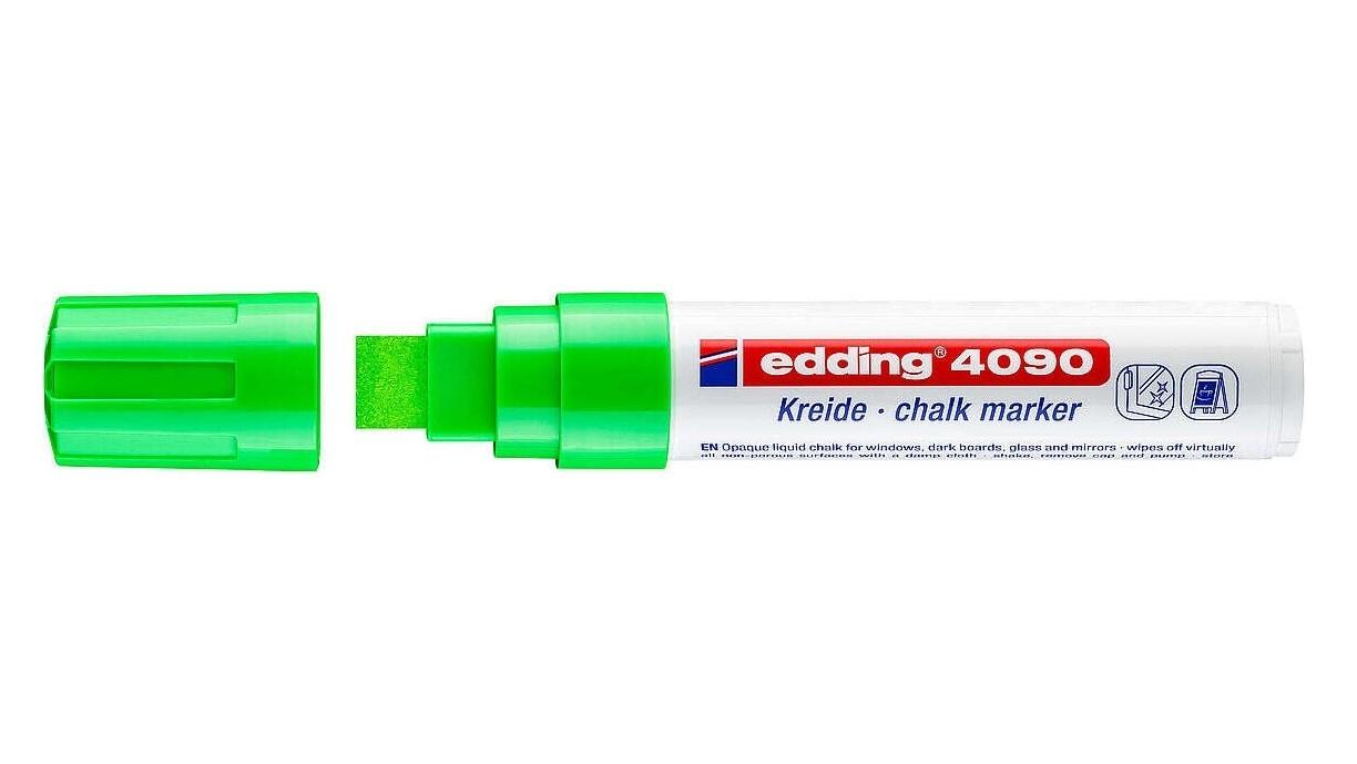 ROTULADOR EDDING 4090 MARCADOR TIZA LIQUIDA PUNTA BISELADA COLOR VERDE CLARO