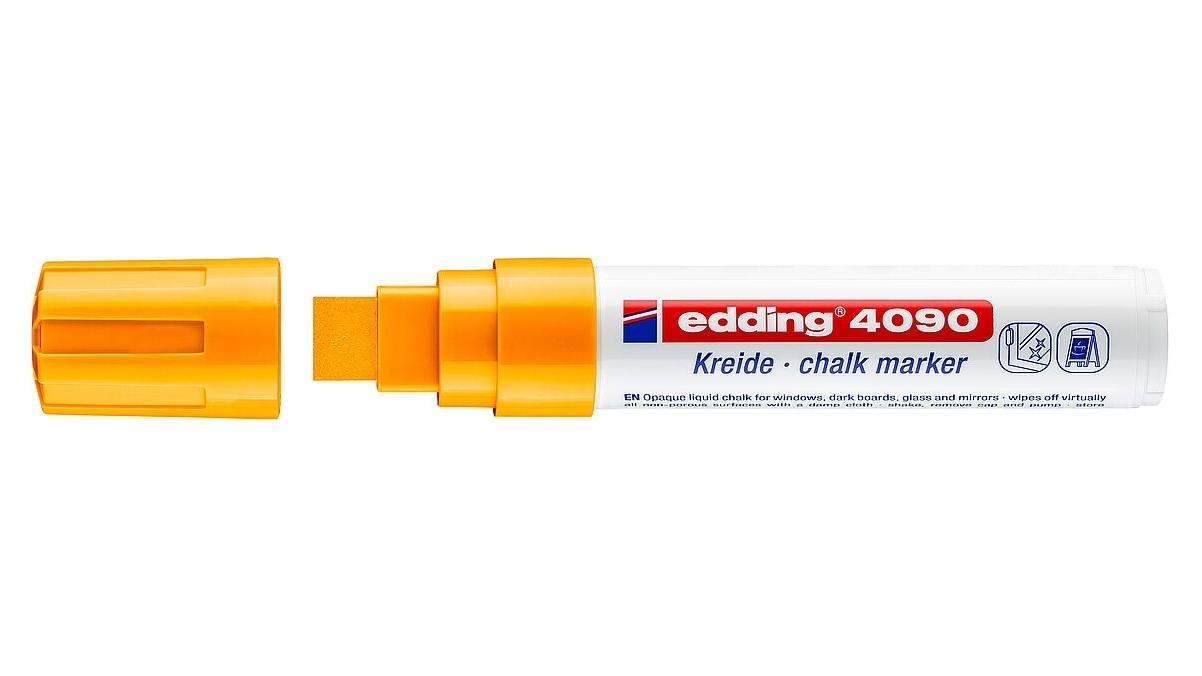 ROTULADOR EDDING 4090 MARCADOR TIZA LIQUIDA PUNTA BISELADA COLOR NARANJA