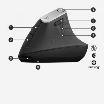 RATON ERGONOMICO LOGITECH MX VERTICAL AVANZADO INALAMBRICO COLOR NEGRO