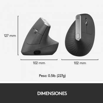 RATON ERGONOMICO LOGITECH MX VERTICAL AVANZADO INALAMBRICO COLOR NEGRO
