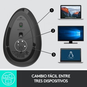 RATON ERGONOMICO LOGITECH MX VERTICAL AVANZADO INALAMBRICO COLOR NEGRO