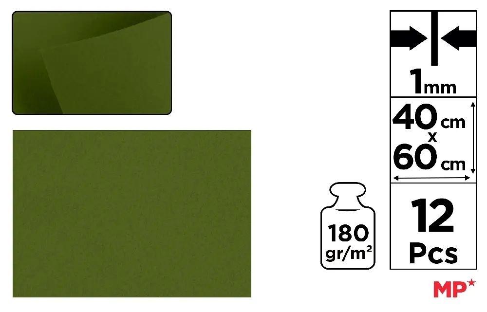 FIELTRO MP 40X60CM ESPESOR 1,5MM COLOR VERDE OLIVA