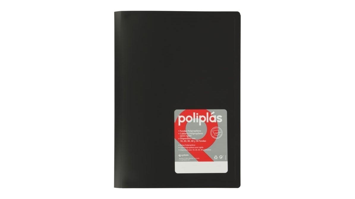 CARPETA 20 FUNDAS A4 GRAFOPLAS POLIPLAS OPACO COLOR NEGRO