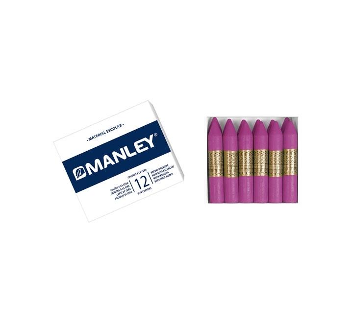 CAJA 12 CERAS MANLEY COLOR LILA