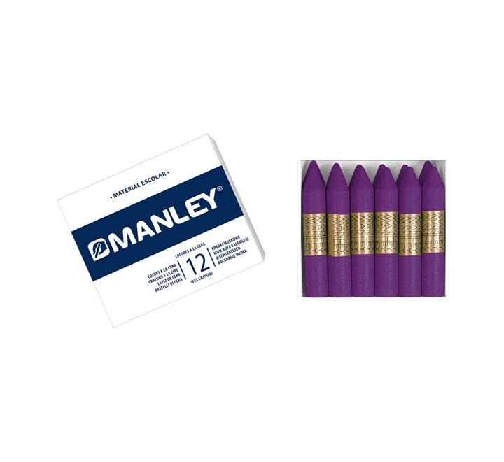 CAJA 12 CERAS MANLEY COLOR MAGENTA
