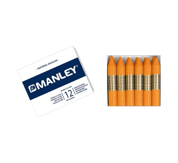 CAJA 12 CERAS MANLEY COLOR NARANJA