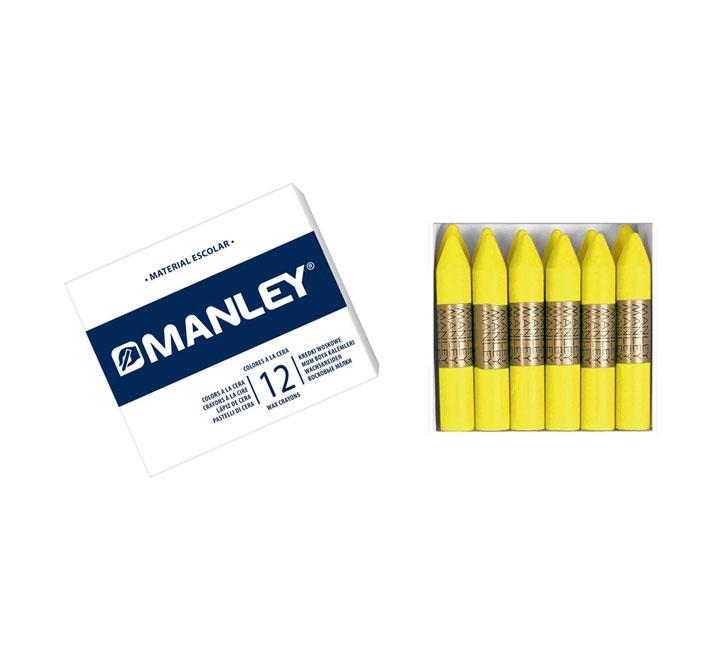 CAJA 12 CERAS MANLEY COLOR AMARILLO CLARO