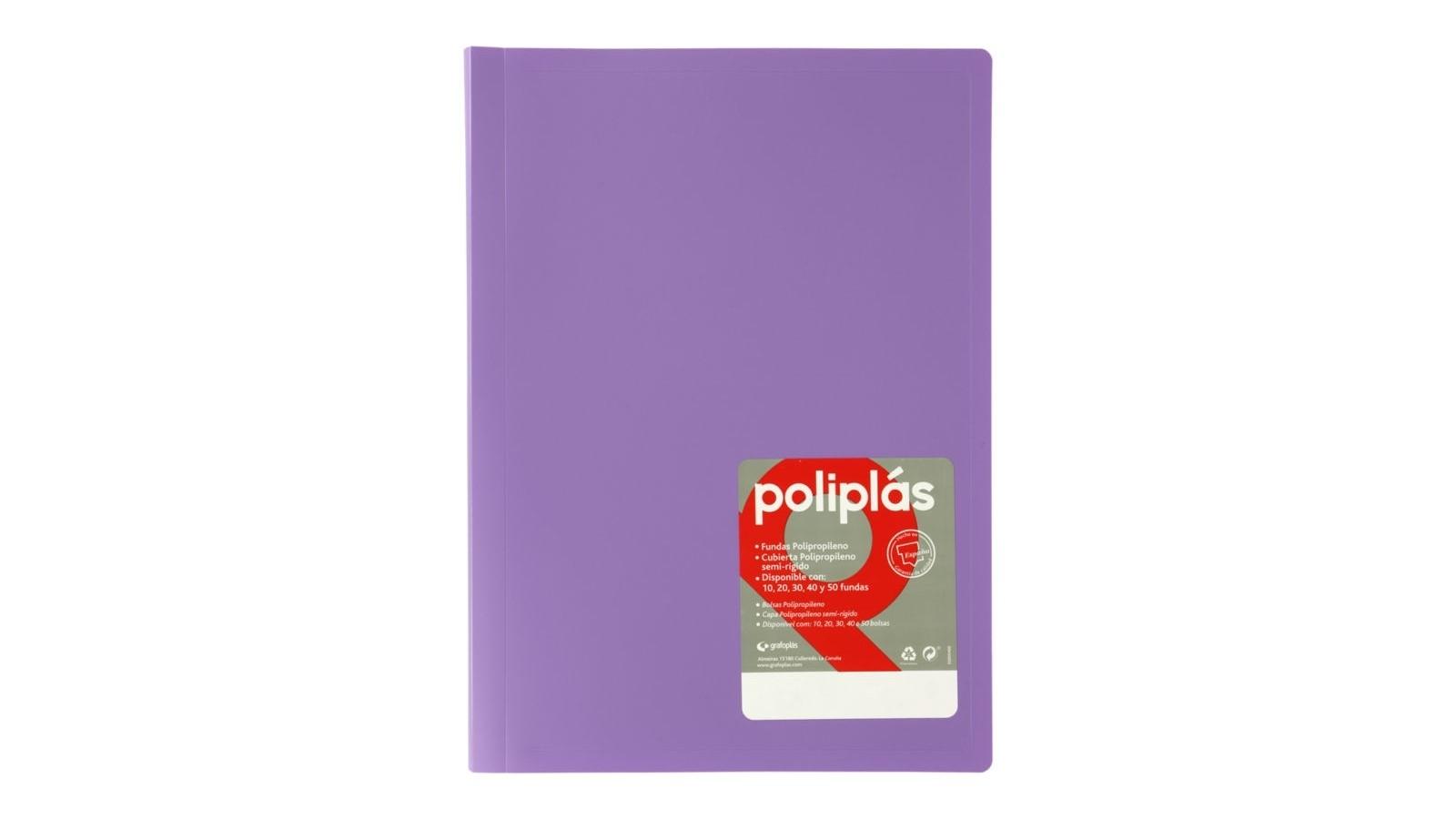 CARPETA 30 FUNDAS A4 GRAFOPLAS POLIPLAS OPACO COLOR LAVANDA
