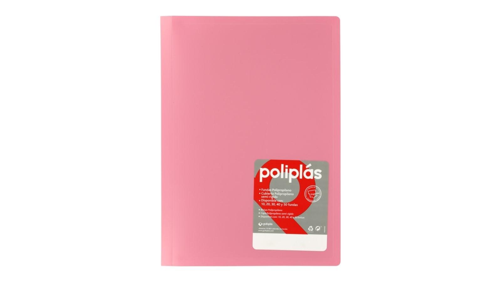 CARPETA 20 FUNDAS A4 GRAFOPLAS POLIPLAS OPACO COLOR ROSA
