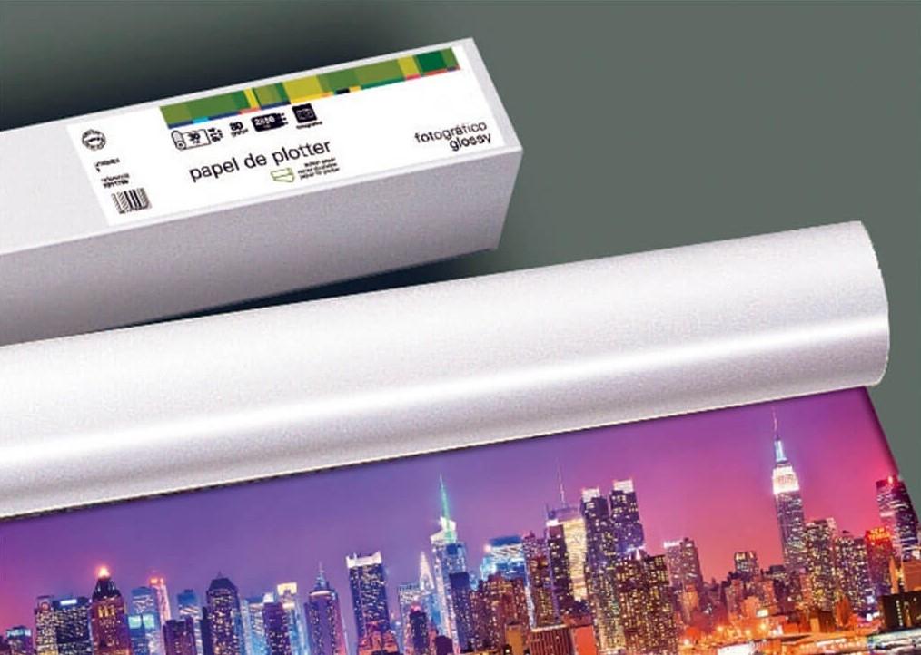 PAPEL REPROGRAFIA PARA PLOTTER 914MMX30MT 180GR FOTOGRAFICO GLOSSY BRILLO  FABRISA