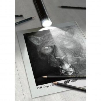 CAJA METALICA 20 PIEZAS FABER CASTELL DE PITT GRAPHITE MATT Y CASTELL 9000