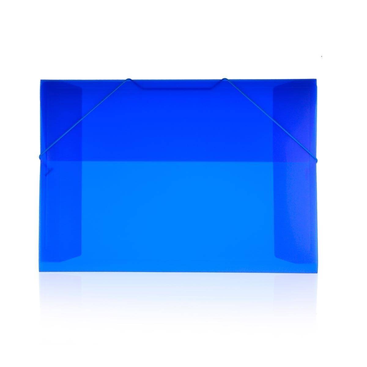 CARPETA GOMAS CON SOLAPAS A3 POLIPROPILENO TRANSLUCIDO OFFICEBOX SUPRA COLOR AZUL